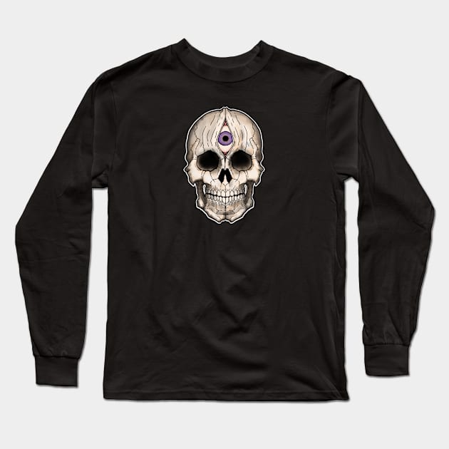 Skull Eye Long Sleeve T-Shirt by DroidVillain